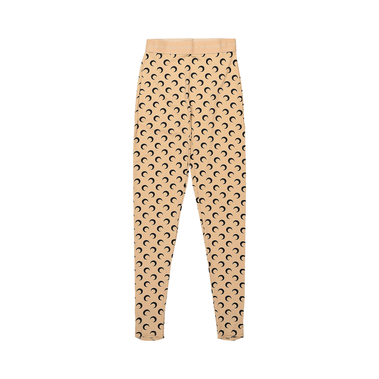 Marine Serre Regenerated All Over Moon Jersey Leggings "Inverse Tan"