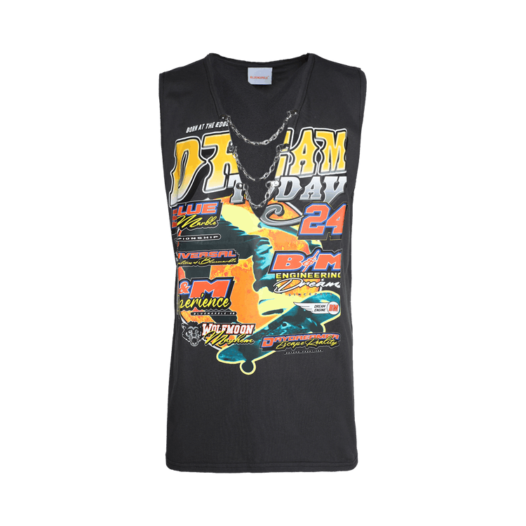 BLUEMARBLE Sleeveless Moto Print Tee "Navy"