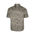 BLUEMARBLE Rhinestoned Short-Sleeve Shirt "Leopard Print"