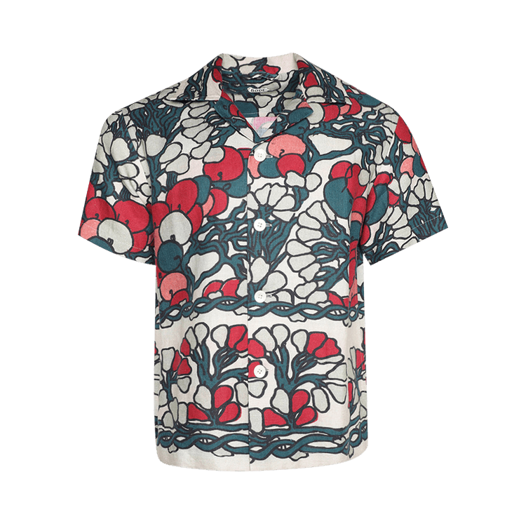 Bode Garden Lattice Short-Sleeve Shirt "Ecru/Multicolor"
