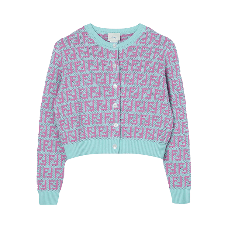 Fendi Kids All Over Logo Cardigan "Multicolor"