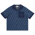 Fendi Kids Chambray Shirt "Dark Blue"