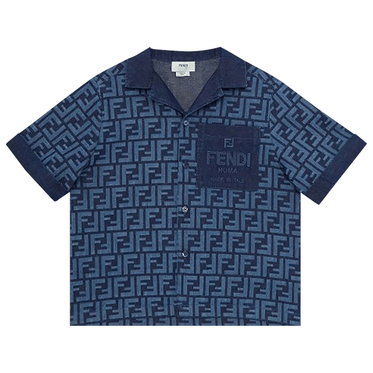 Fendi Kids Chambray Shirt "Dark Blue"