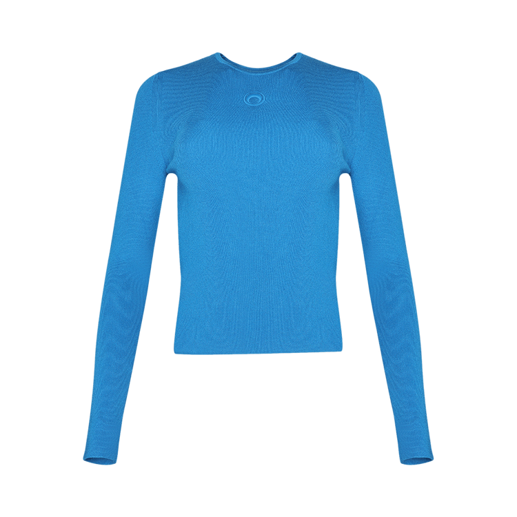 Marine Serre Core Knit Open Back Pullover "Blue"