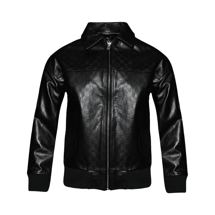 MISBHV Monogram Embossed Bandit Leather Jacket "Black"