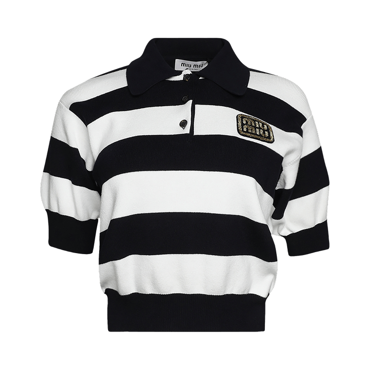 Miu Miu Jersey Polo Shirt "Blue/White"