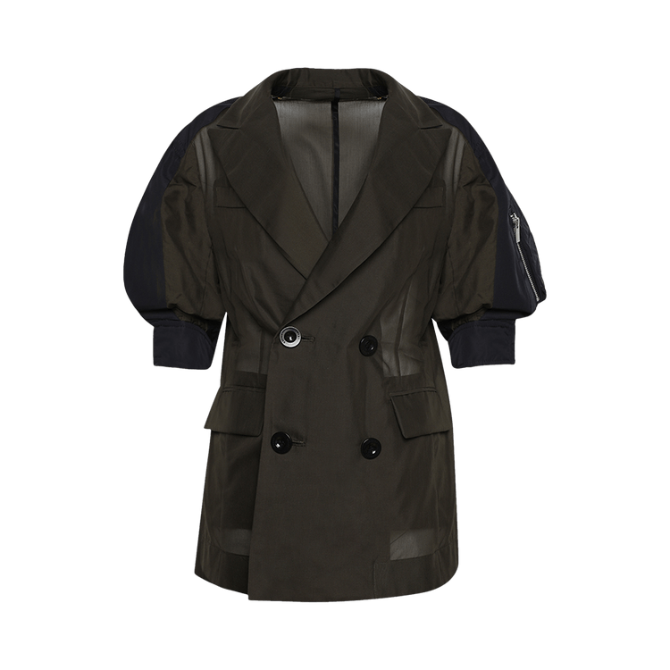 Sacai Voile x Taffeta Jacket "Khaki/Navy"