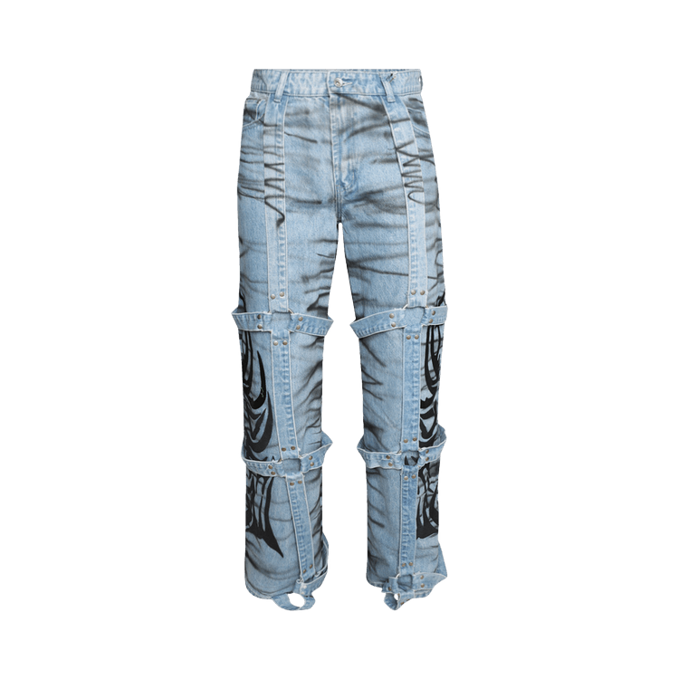 Who Decides War Winged Logo Bondage Pant "Sky"