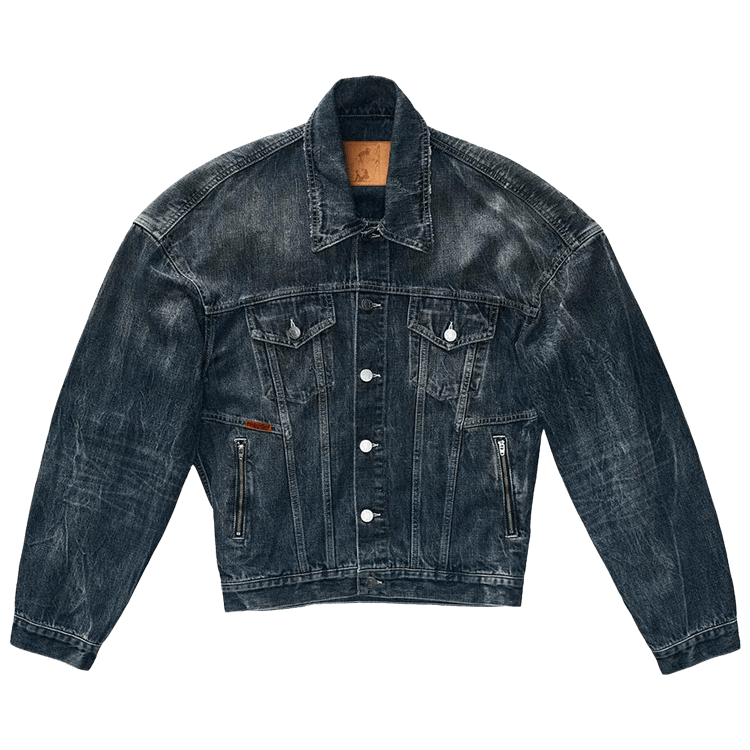 Martine Rose Balloon Shoulder Denim Jacket "Blue"