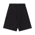 Song for the Mute Single Pleated Shorts With Embroidered Flowers "Black"