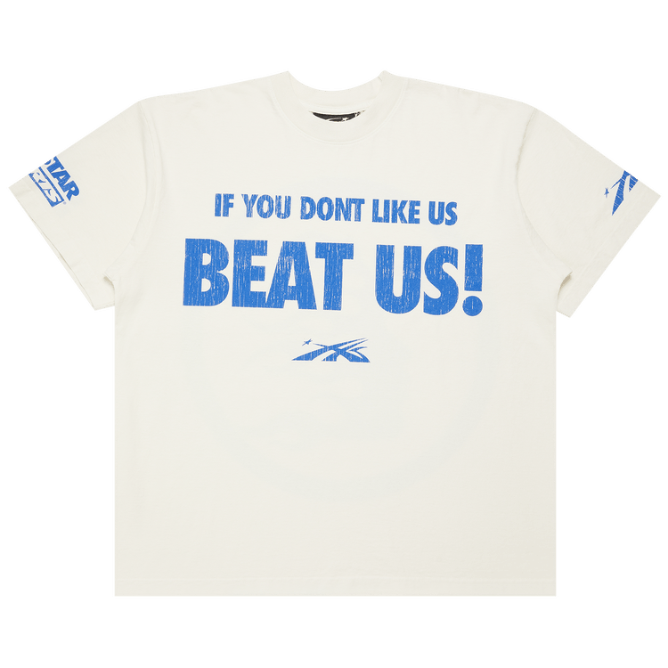 Hellstar Beat Us! T-Shirt "White/Blue"