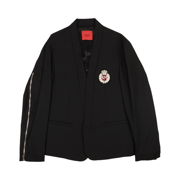 424 Crown Patch Wool Blend Blazer "Black"