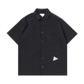 And Wander 64 Dry Soft Seersucker Short-Sleeve Shirt "Navy"