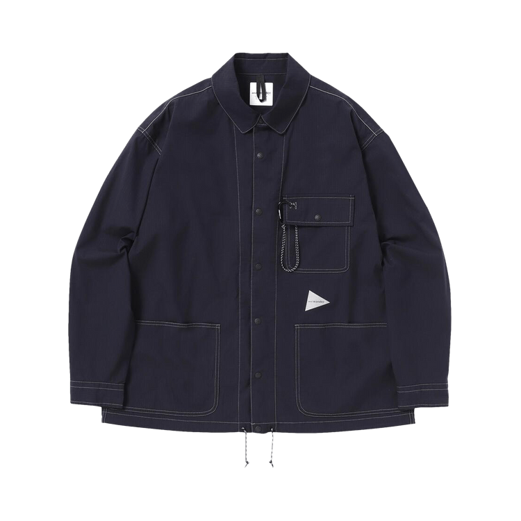 And Wander 55 Dry Rip Shirt Jacket "Navy"