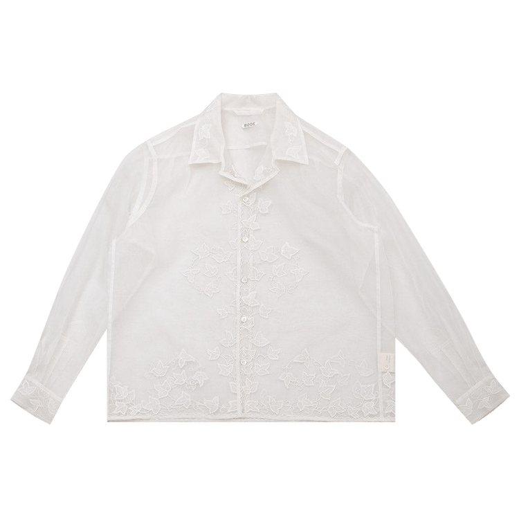 Bode Ivy Applique Long-Sleeve Shirt "Cream"
