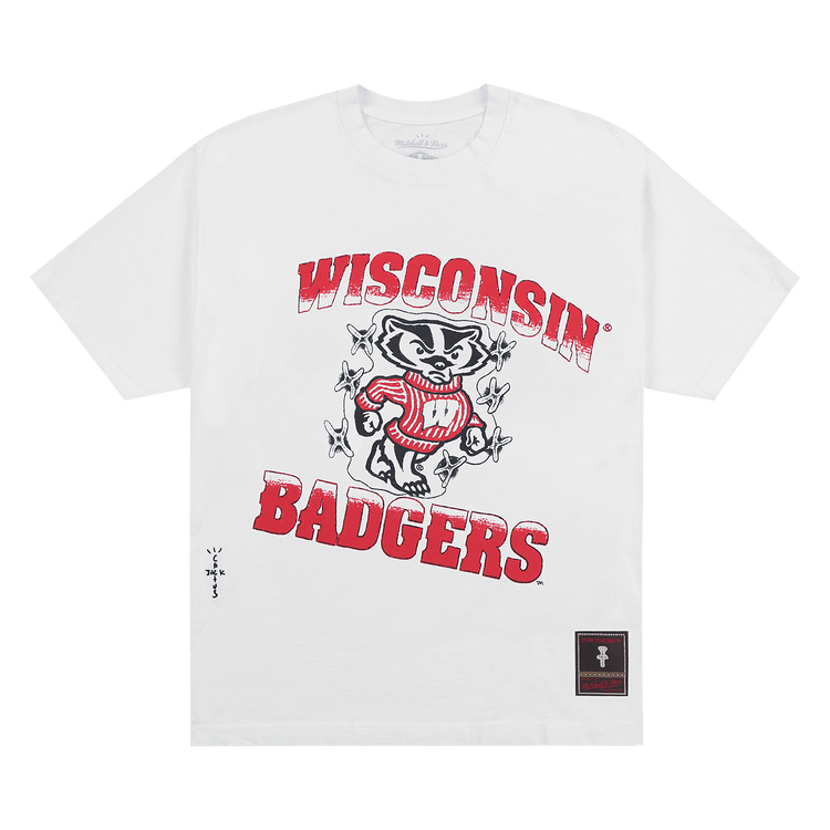 Cactus Jack by Travis Scott x Mitchell & Ness University Of Wisconsin Handdrawn Tee "White"