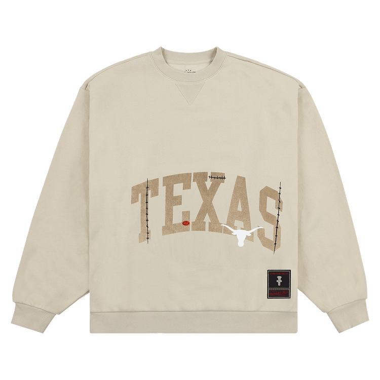 Cactus Jack by Travis Scott x Mitchell & Ness University Of Texas Crewneck "Tan"