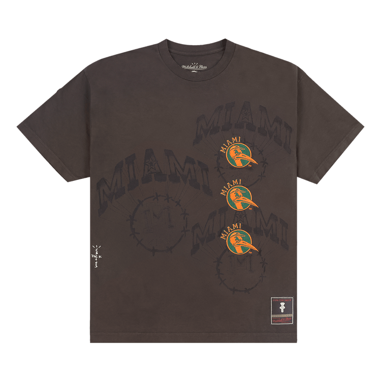 Cactus Jack by Travis Scott x Mitchell & Ness University Of Miami Seal Tee "Brown"