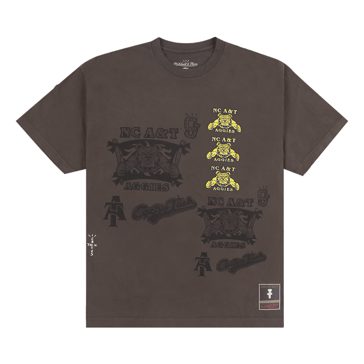 Cactus Jack by Travis Scott x Mitchell & Ness North Carolina A&T University Seal Tee "Brown"