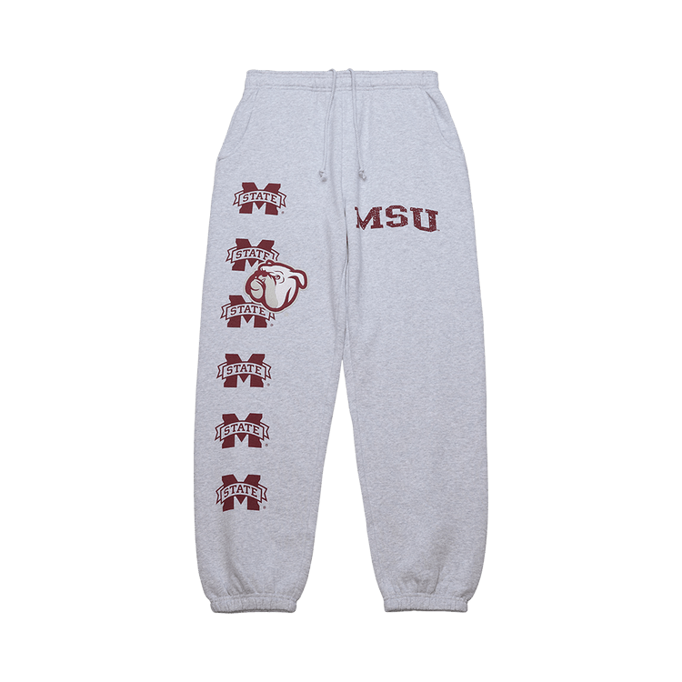Cactus Jack by Travis Scott x Mitchell & Ness Mississippi State University Sweatpants "Grey Heather"