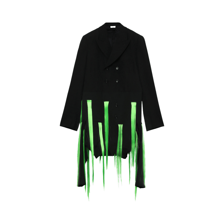 Comme des Garçons Homme Plus Double Breasted Fringed Coat "Black/Green"