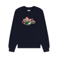 Aimé Leon Dore Floral Appliqué Crewneck Sweatshirt "Navy Blazer"
