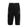 BLUEMARBLE Embroidered Hibiscus Long Shorts "Black"