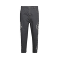 BLUEMARBLE Embroidered Hibiscus Denim Pants "Grey"