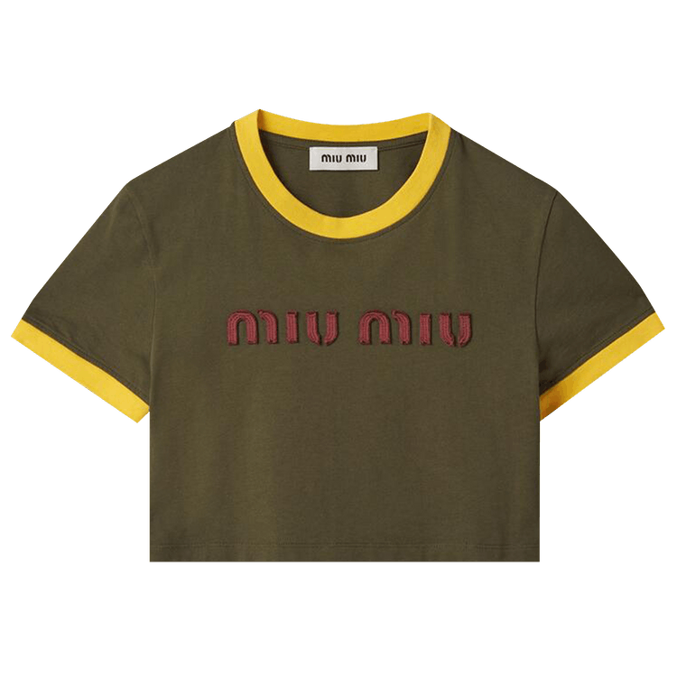 Miu Miu Cropped T-Shirt "Green"