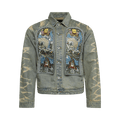 Who Decides War Unfurled Cropped Denim Jacket "Denim"