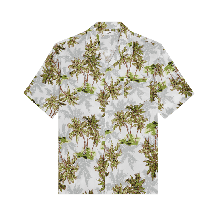 CELINE Hawaiian Shirt "White/Grey/Green"