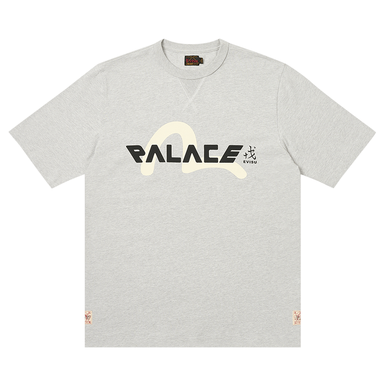 Palace x Evisu Logo T-Shirt "Grey Marl"