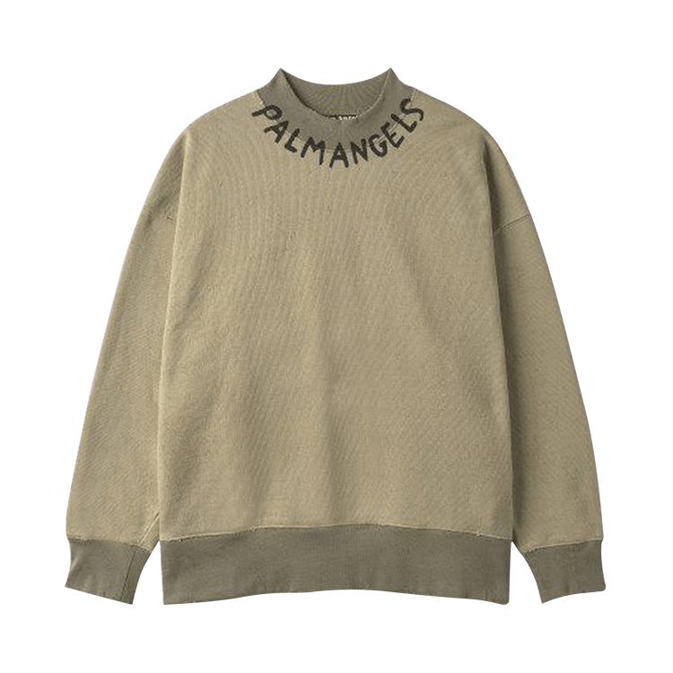 Palm Angels Logo Crewneck Sweatshirt "Military Green"