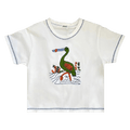 Bode Embroidered Heron Tee "Cream"