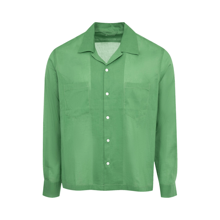 Bode Voile Long-Sleeve Shirt "Green"