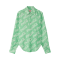 ERL Woven Printed Button Up Shirt "Green Coca Cola"