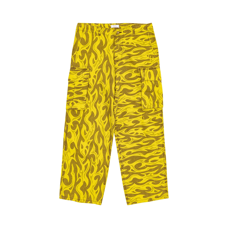 ERL Woven Printed Cargo Pants "Yellow Flame"