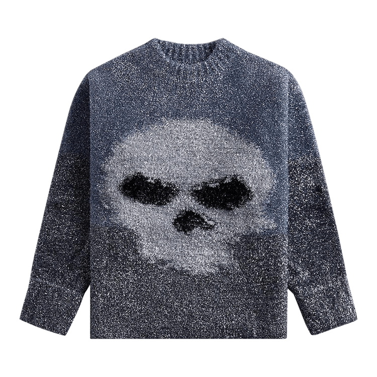 ERL Glitter Skull Intarsia Pullover "Silver"