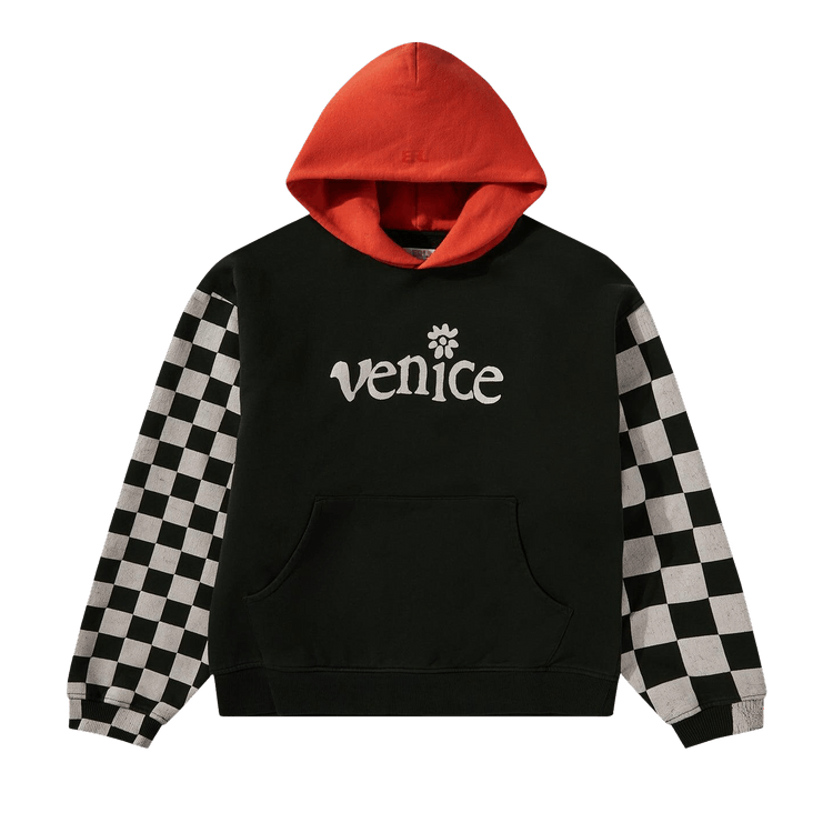 ERL Venice Checker Sleeve Hoodie "Black Checker"