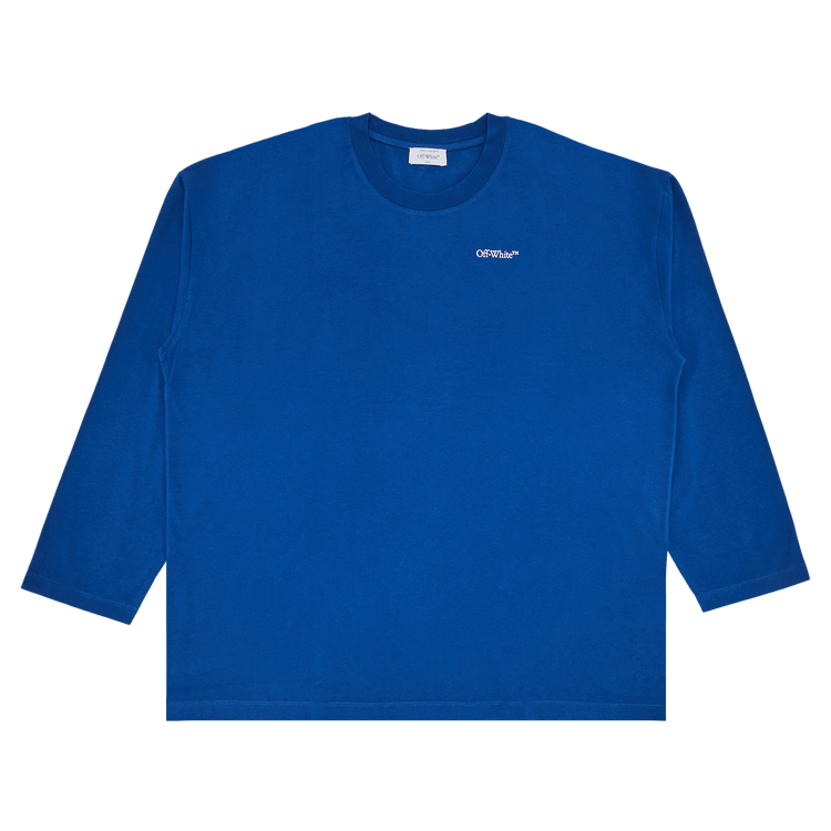 Off-White Vanish Arrow Wide Long-Sleeve Tee "True Blue/Chalk"