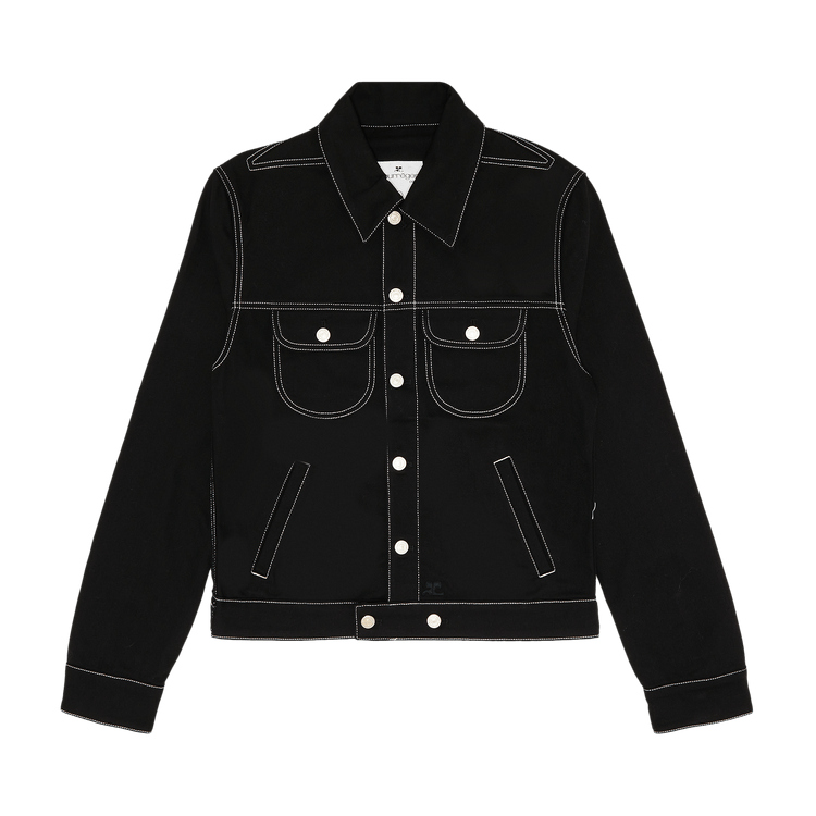 Courrèges Denim Trucker Jacket "Black/White"
