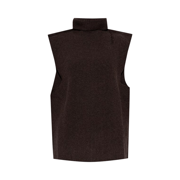Marni Ribbed Felted Wool Turtleneck "Chestnut"
