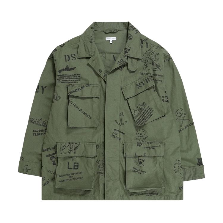 Engineered Garments BDU Jacket "Khaki/Graffiti Print"