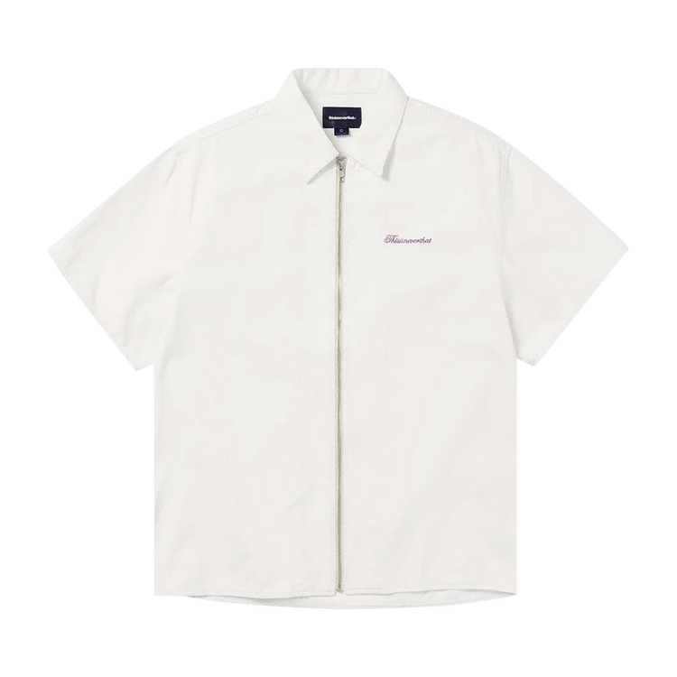 thisisneverthat Washed Denim Zip Short-Sleeve Shirt "Off White"
