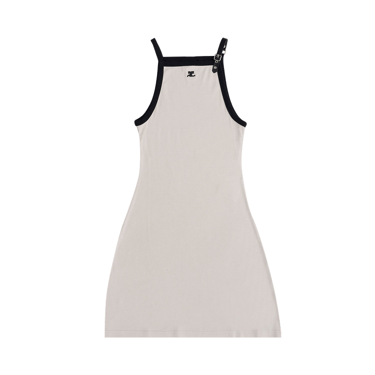 Courrèges Buckle Contrast Dress "Lime Stone/Black"