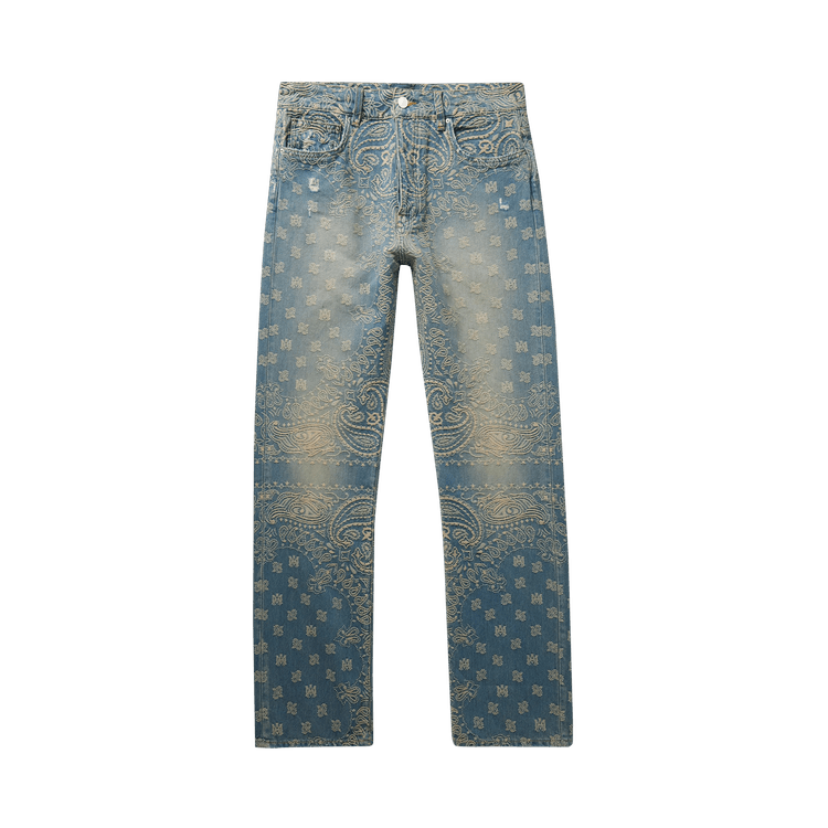 Amiri Bandana Jacquard Straight Jean "Indigo"