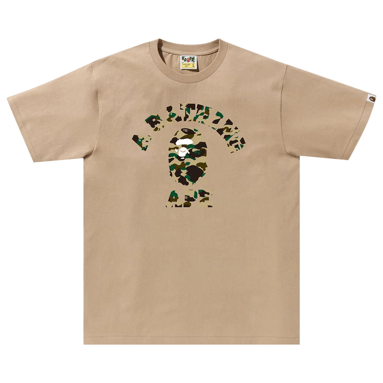 BAPE 1st Camo College Tee "Beige/Yellow"