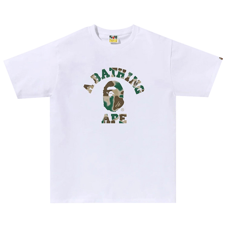 BAPE Liquid Camo College Tee "White/Olive Drab"