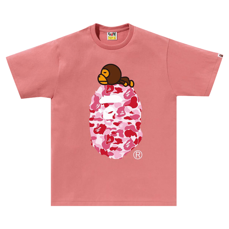 BAPE ABC Camo Milo On Big Ape Tee "Pink/Pink"