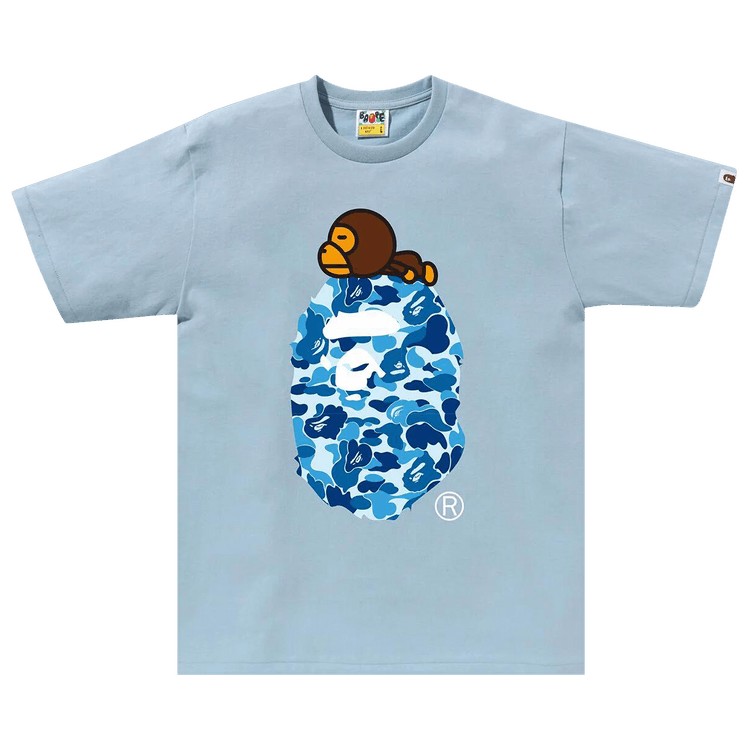 BAPE ABC Camo Milo On Big Ape Tee "Sax/Blue"